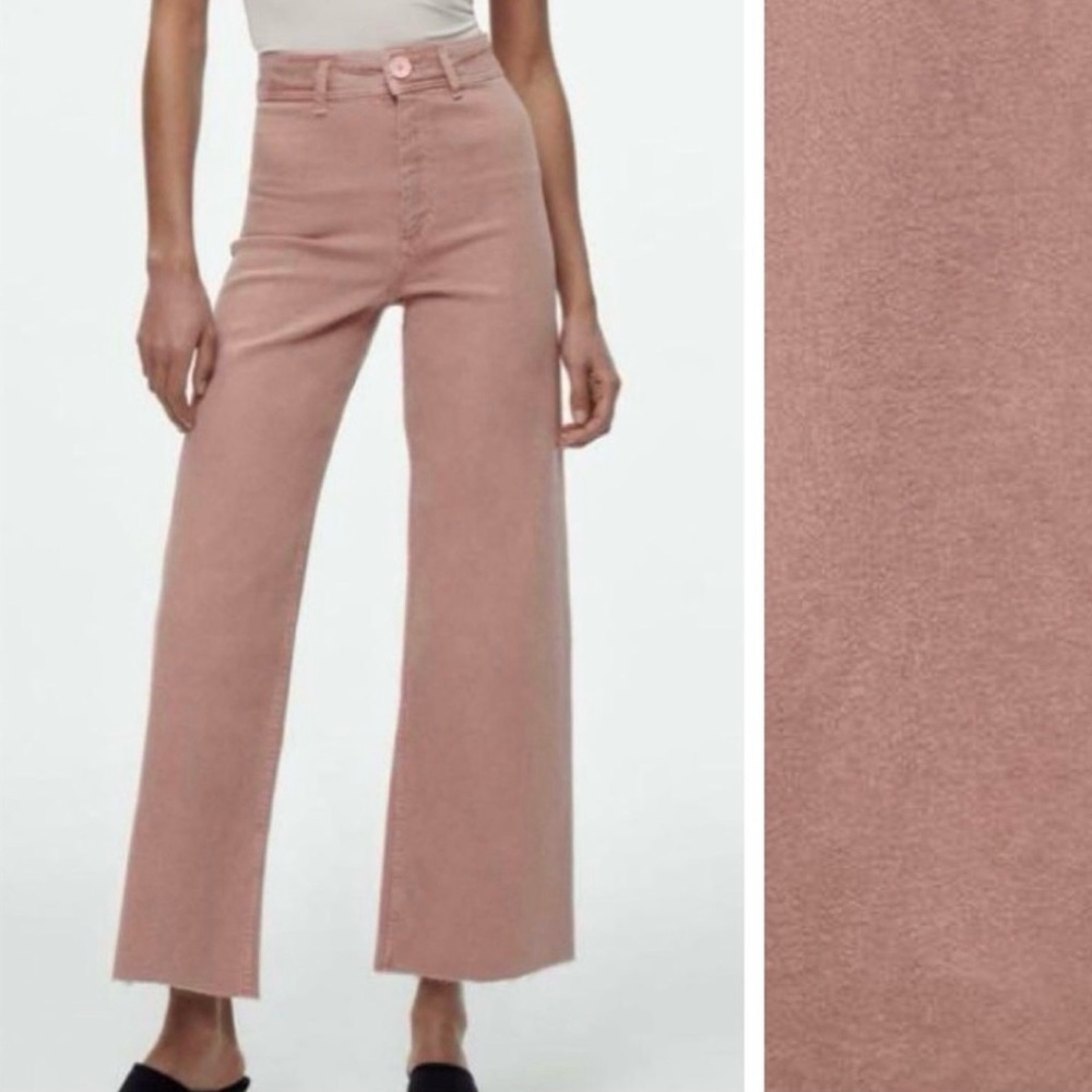 Zara Dusty Pink High Waisted Jeans Size 2 - Picture 15 of 16